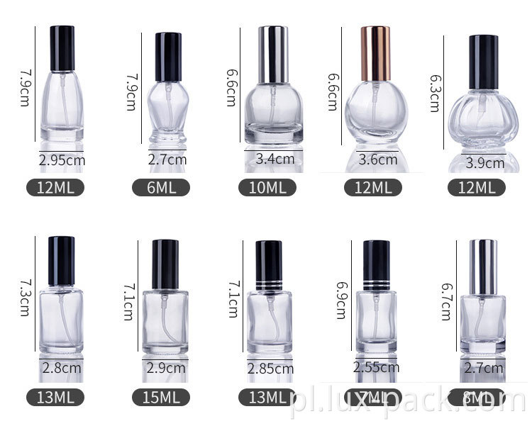 Pusty 1,5 ml 2 ml 2,5 ml przezroczysty mini atomizer mgła fiolka próbka szklana butelka perfum